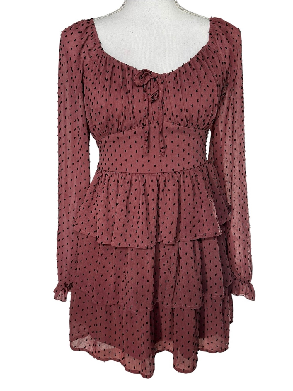 Inspired Hearts / Light Pink Ruffle Dress / Medium / Cottagecore Coquette Boho
